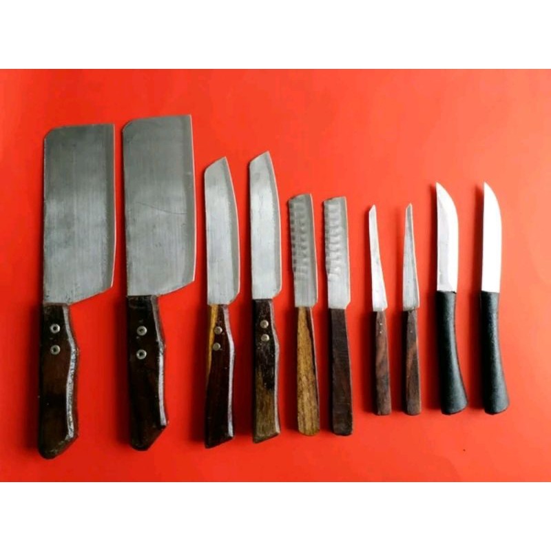 pisau stenlis pisau dapur pisau satu paket pisau satu set pisau murah pisau cincang pisau komlit