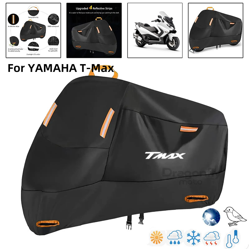 TMAX Logo Motorcycle Cover Waterproof Outdoor Scooter UV Protector Rain Cover For YAMAHA T-Max 500 T