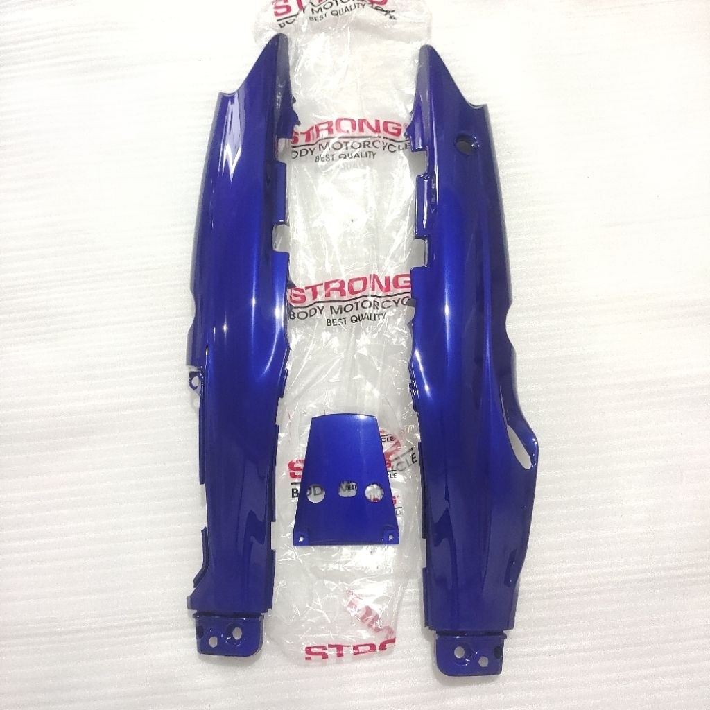 COD STRONG Cover Tutup Body Bodi Belakang Kanan Kiri Set + Cover Tail Stop Yamaha F1zr - Fizr Biru T