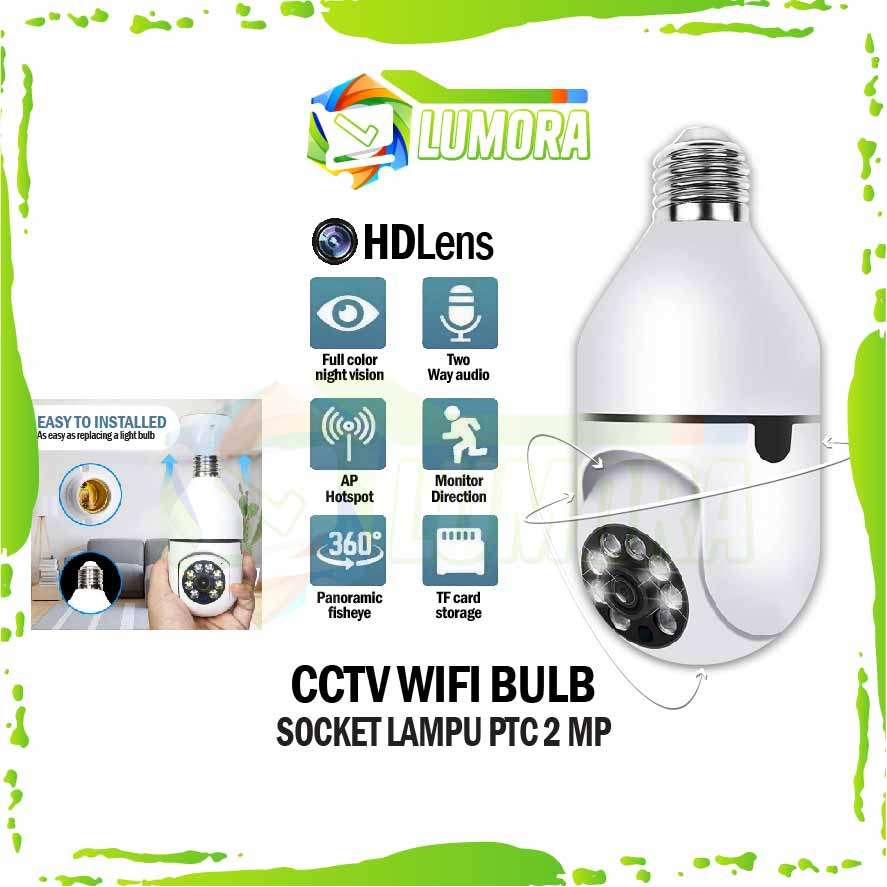 CCTV PTZ CAMERA WIFI Dome Model Lampu  CCTV - Dengan LED BOHLAM CCTV