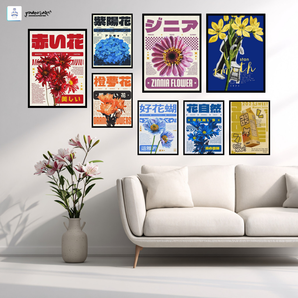 HIASAN DINDING POSTER AESTHETIC PAJANGAN DINDING CAFE DEKORASI DINDING KAMAR - FLOWER