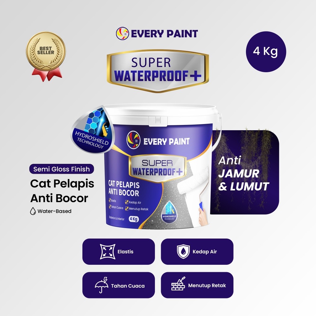 TERLARIS - Cat Anti Bocor Cat Waterproof EVERY PAINT SUPER WATERPROOF 4 Kg | Cat Tahan Air