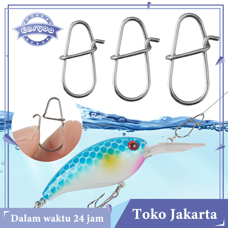 Peniti Pancing Snap Oval Stainless Steel 100Pcs Kuat Dan Tahan Karat