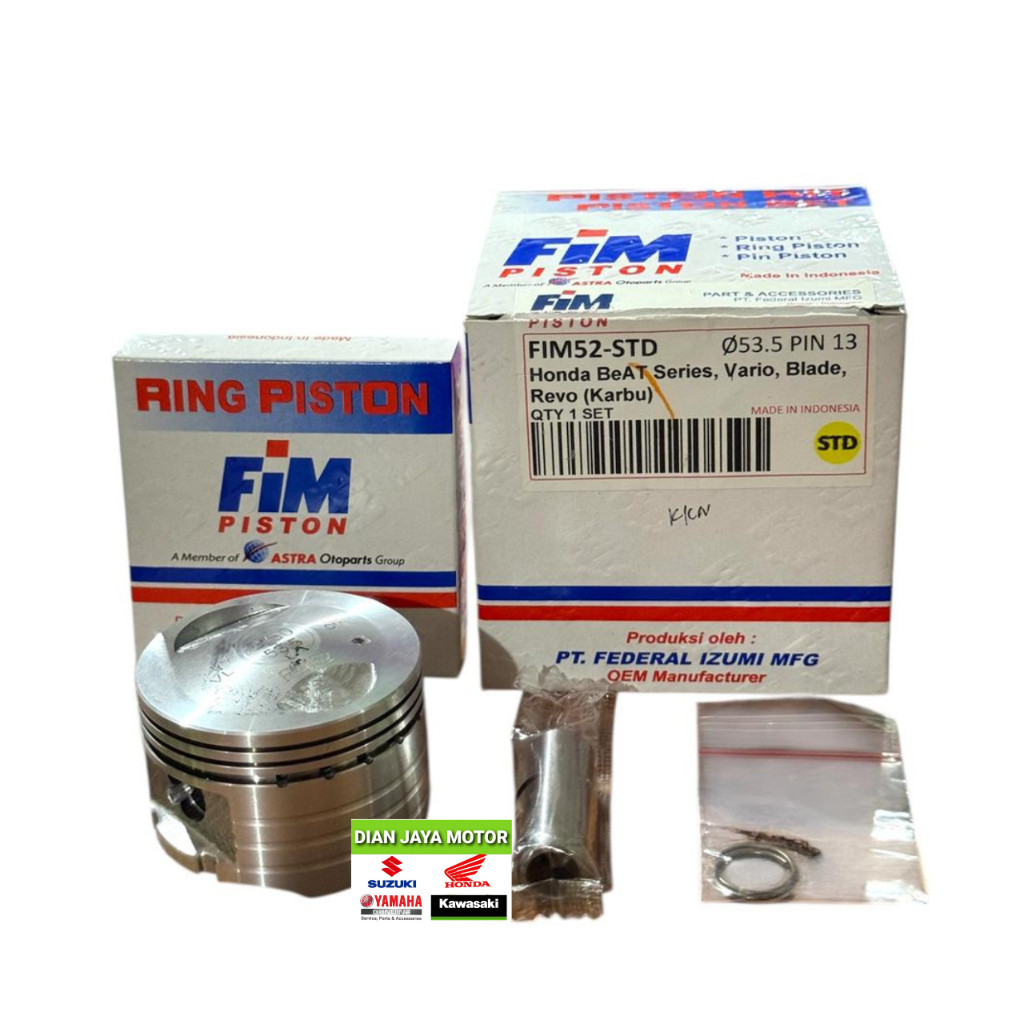 FIM Seher Piston Kit Bore up KVY 53,5 mm pen 13 Beat karbu Scoopy karbu Spacy karbu Vario karbu Blad