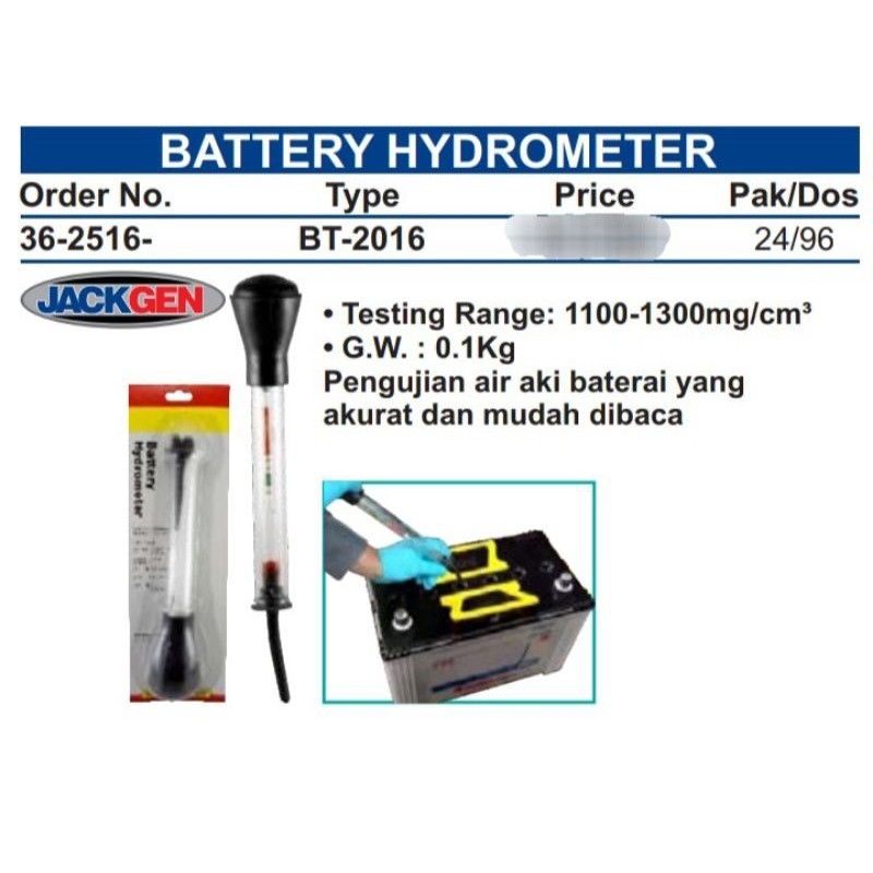 Wipro Jackgen Battery Hydrometer BT-2016 / Alat Tes Kadar Air Aki Motor Mobil / Alat Tes Air Aki