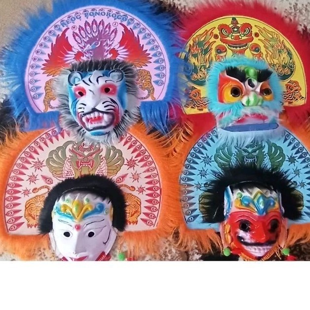 ASLI topeng Reog jaranan barongan barongsai macan harimau topeng kera gedrok sinta rama