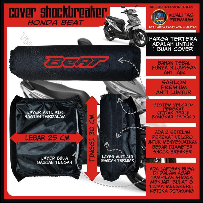 SARUNG PELINDUNG COVER SOKBREKER SHOCK BREAKER BELAKANG MOTOR BEAT - Merah