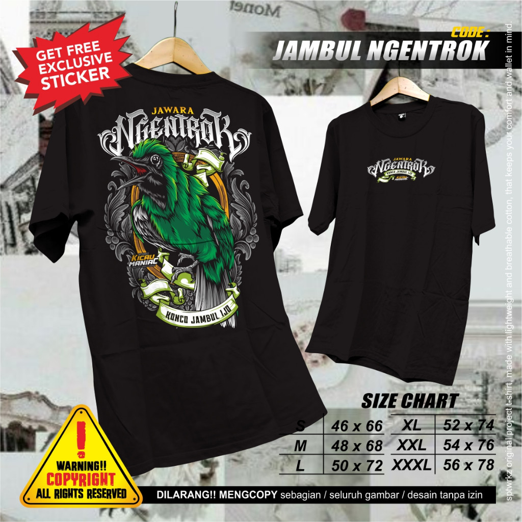 SPTWRKZ | Kaos Burung Kicau Mania "JAMBUL NGENTROK" | Kaos Cucak Ijo | Kaos KicauMania | Kaos Distro