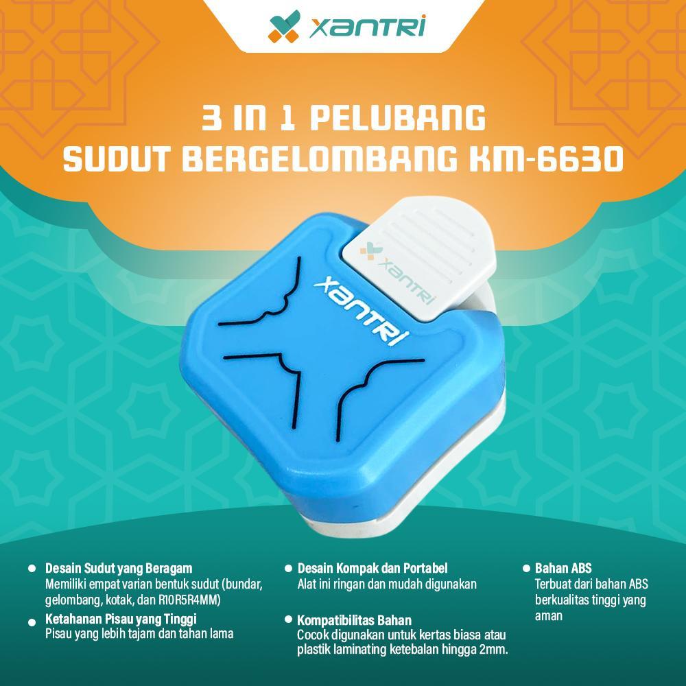 Xantri 3 IN 1 Corner Puncher Pemotong Sudut Corner Puncher Rounder Pemotong Ujung Kertas Plastik pem