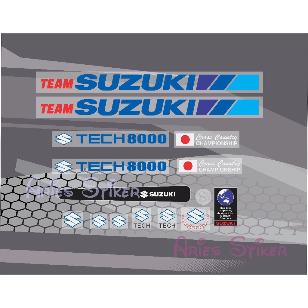 DECAL STIKER SEPEDA SUZUKI TECH 8000 TRANSPARAN