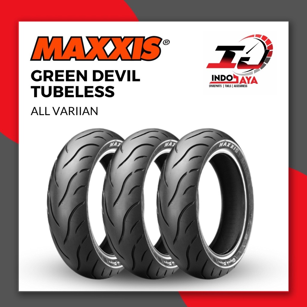 [BAYAR DI TEMPAT] (PAKET MURAH) BAN MAXXIS GREEN DEVIL LENGKAP ( 80/80-14 / 90/80-14 / 100/80-14 / 6