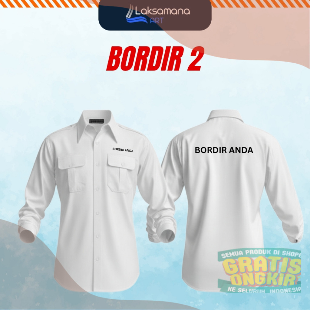 Kemeja Lapangan Premium Bisa Custom Bordir & Sablon Satuan Kemeja Custompakaian pria lainnya