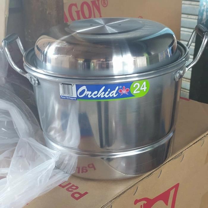 panci dandang/panci kukus/panci serbaguna orchid 24