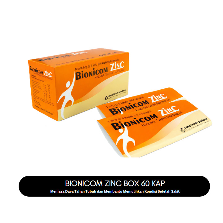 BIONICOM ZINC ISI 60 KAPLET | Bionicom Zinc Multivitamin Isi 60 Kap