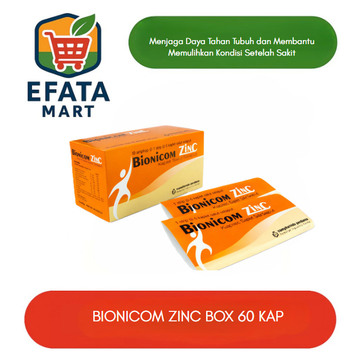 BIONICOM ZINC ISI 60 KAPLET | Bionicom Zinc Multivitamin Isi 60 Kap