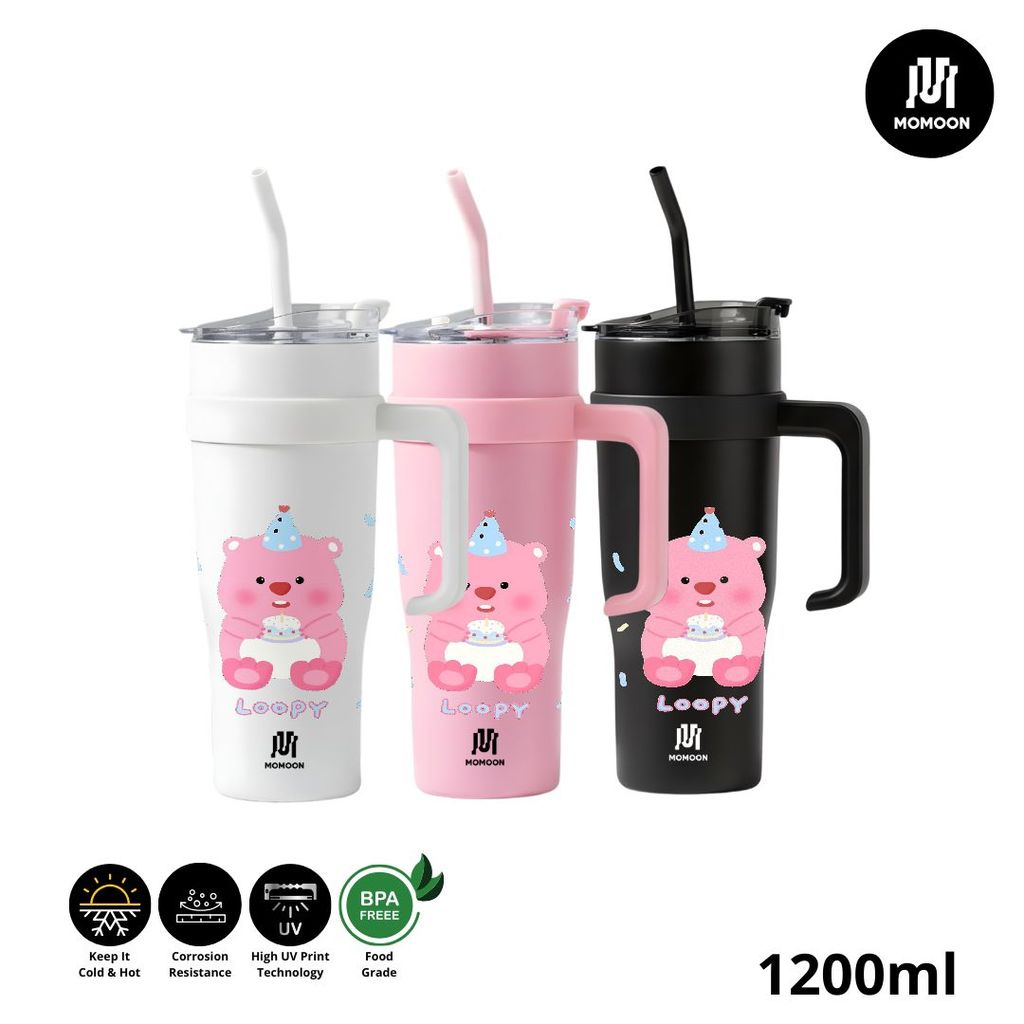 Tumbler Stainless Steel 304 Kapasitas 1200ml ZANMANG LOOPY Karakter Loopy dengan Topi Pesta Food Gra