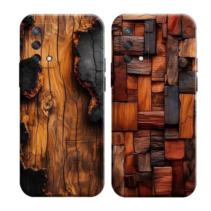 Case  Hp Oppo A74 A94 A95 A55 Kesing Motif Kayu Bumper Fashion Case Custom Case - 1, Oppo A74