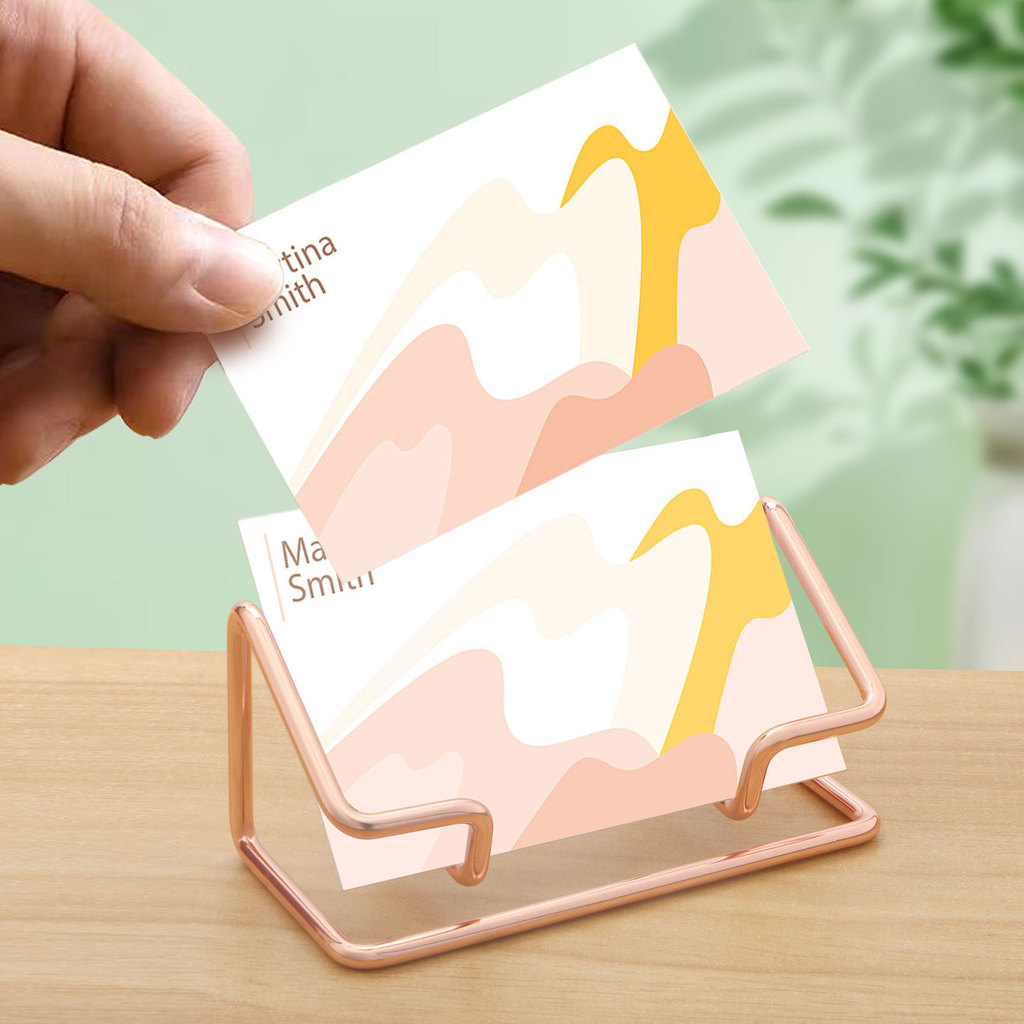 New Desktop Business Card Holder Fashion Metal Business Card splay Holder Modern Business Name Card 