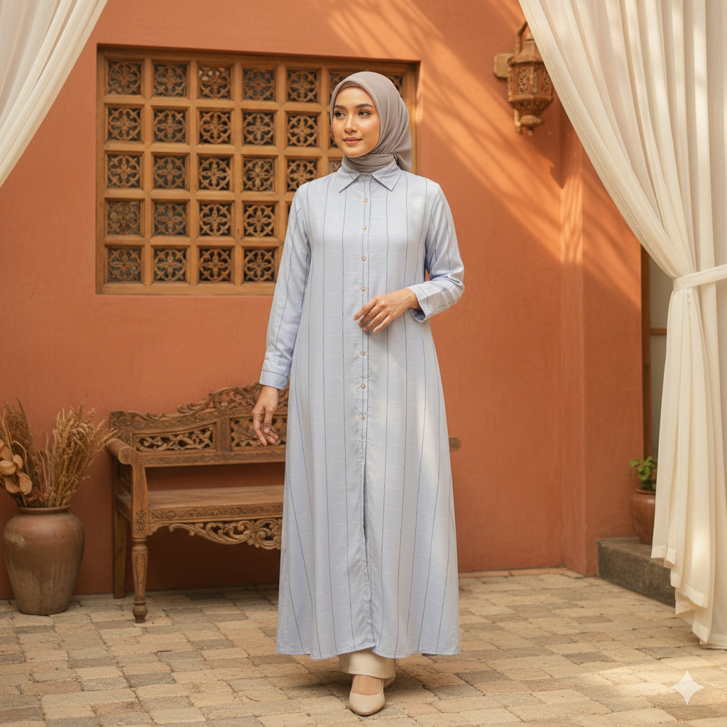 NEW RILLEY - Tunik Hazel | Pakaian Wanita Muslim Atasan Tunik Midi Dress