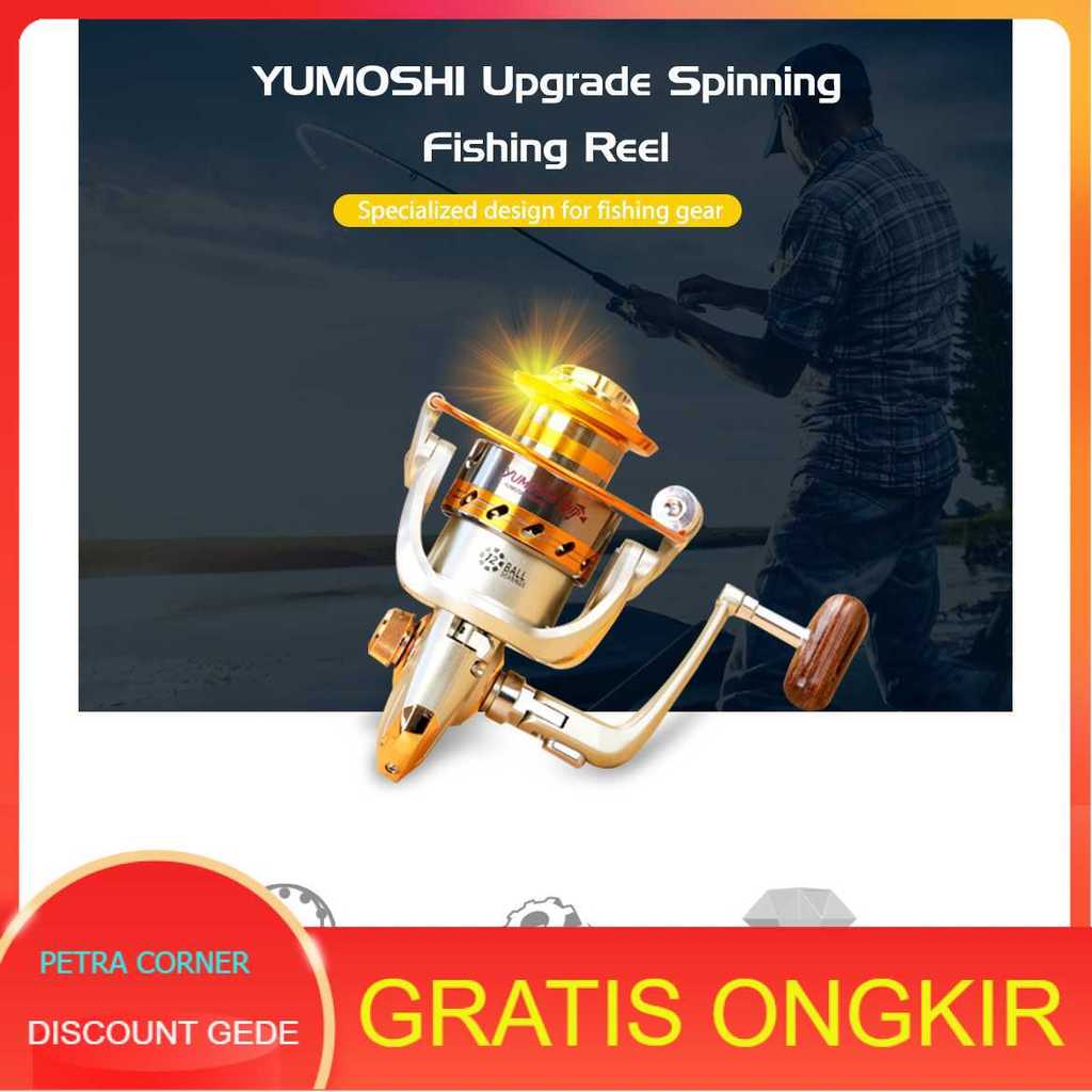 YUMOSHI Reel Pancing EF9000 12 Ball Bearing Spinning Reel Rasio 4.1:1 Reel Pancing Laut Kuat
