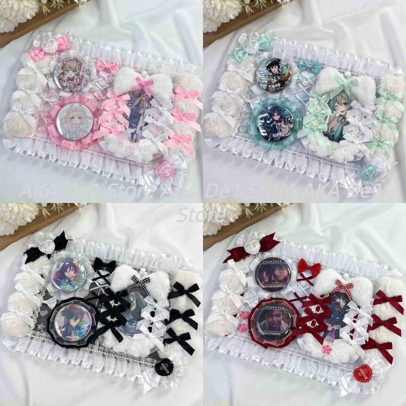 Handmade Cute Lace Bow Itabag Accessories Y2k Badge Photocard Display Board Kawaii Cosplay P Lolita 