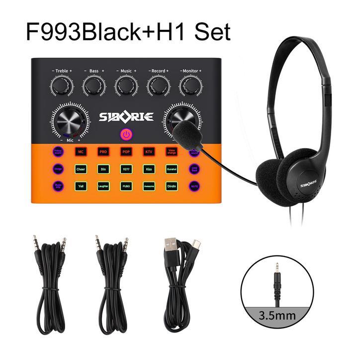 ProPC Center Siborie Soundcard F993+H1 Headphone Paket Lengkap For Streaming Langsung Karaoke Siap C