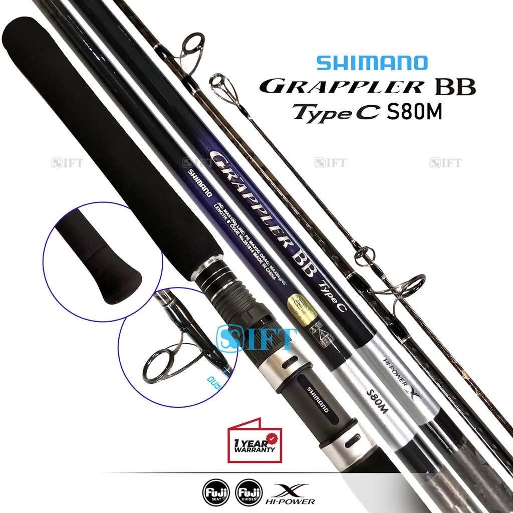 Joran SHIMANO GRAPPLER BB TYPE C | Fuji SiC + Seat + Hi Power X blank | Popping Casting Laut [2021] 