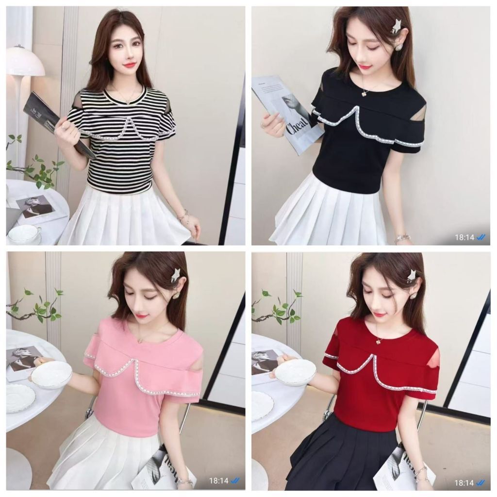 Kaos sabrina tile transparan prmeium import