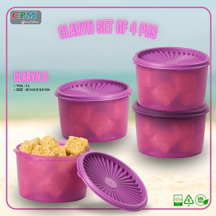 CPM Toples Claryn s set of 4 pcs/toples plastik 1 liter - Ungu