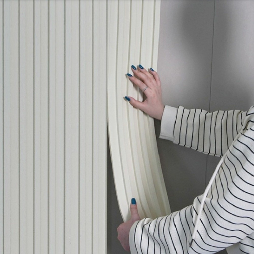 3 Meter Imitation Grille Wall Sticker NBR Foam Thick Fluted Wall Panel Waterproof Self-adhesive Flut
