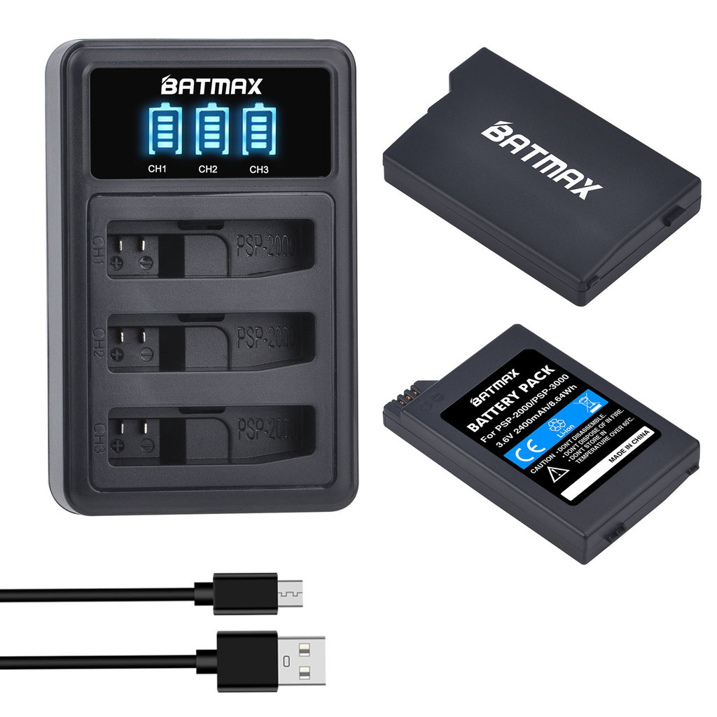 2400MaH PSP-S110 PSP 2000 Battery + LED Charger for Sony PSP2000 PSP3000 PSP Lite, PSP Silm PlayStat