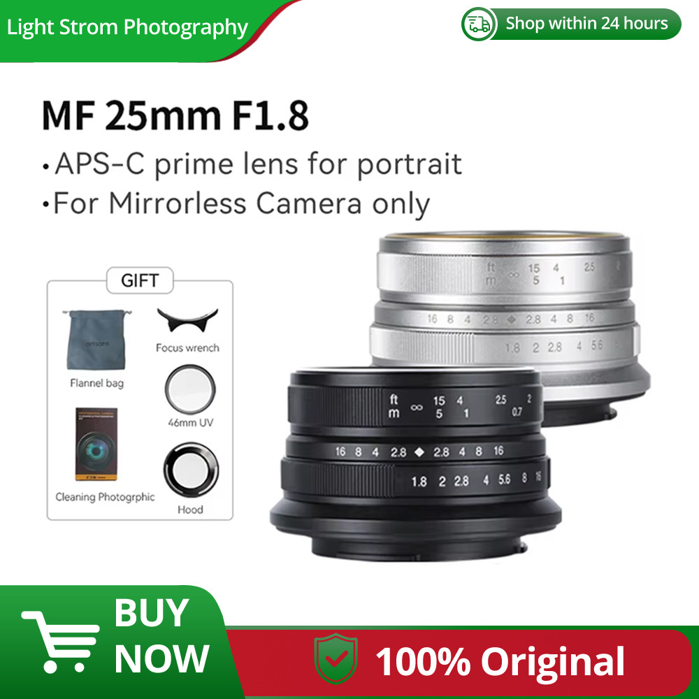 7artisans 25mm F1.8 APS-C Large Aperture Manual Prime Lens For Sony E ZEV10 A6400 Fujifx X-T1 X-T4 O