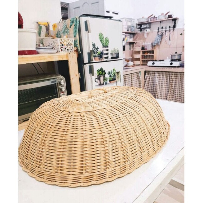 tudung saji / tutup makanan / tudung saji sintetis / kerajinan rotan