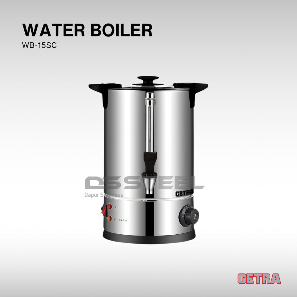 GETRA Water Boiler Stainless Steel WB-15SC – Kapasitas 15 Liter, 1800 Watt, Pemanas Air Minum
