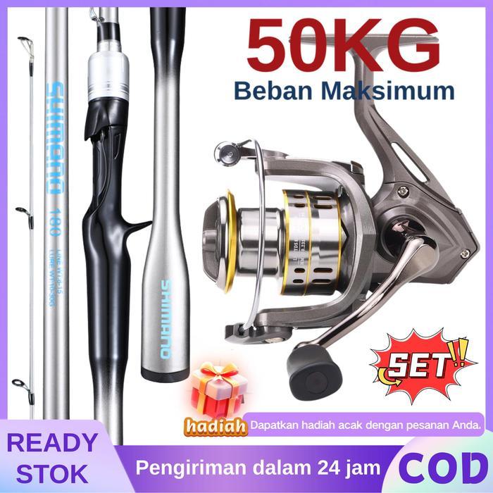 NEW Set Joran dan Reel Spinning Pancing Lengkap 1.6-2.1m Combo Alat Memancing Ideal Outdoor - Shiman