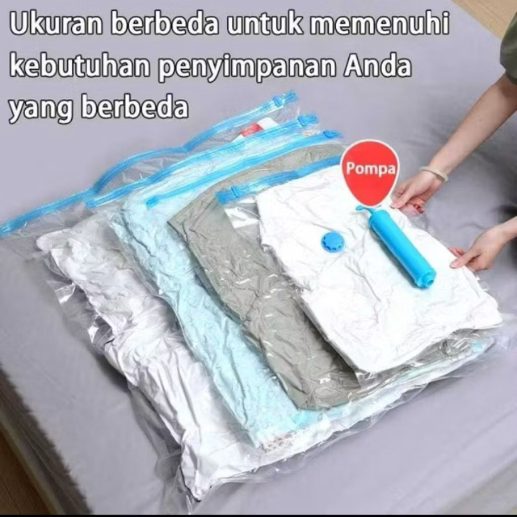 SN Kantong Vakum Baju Plastik Vakum Pakaian Vakum Koper Kantong Baju Plastik Baju Boneka Jaket