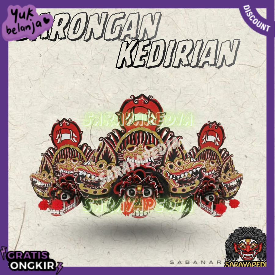 Barongan Kucingan Kedirian Ukuran 15 Barongan Pentas Premium SBM