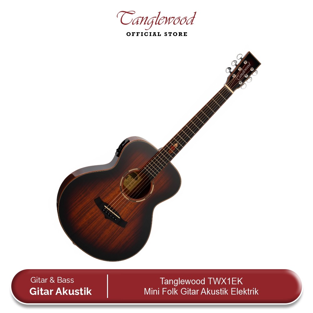 Tanglewood TWX1EK All KOA Mini Folk Gitar Akustik Elektrik