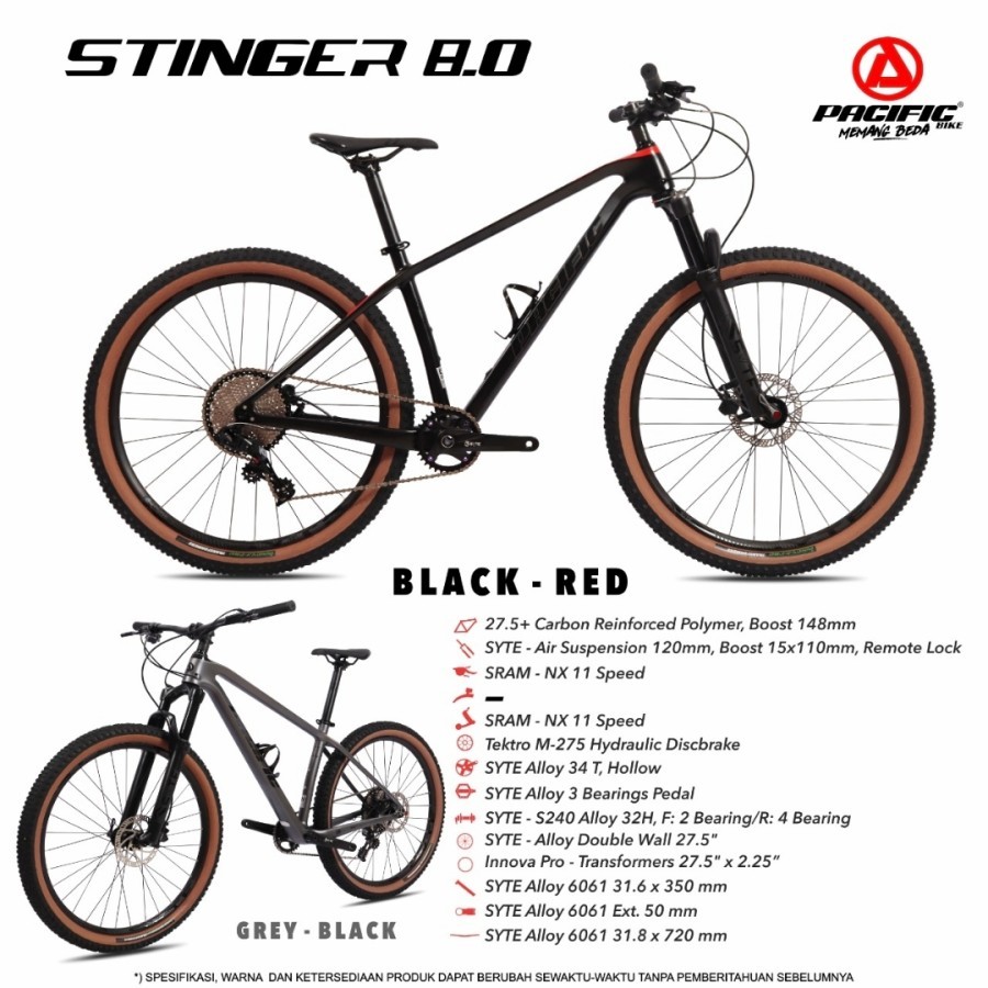Sepeda Gunung 27.5"MTB PACIFIC STINGER 8.0 Carbon SRAM 11 Speed