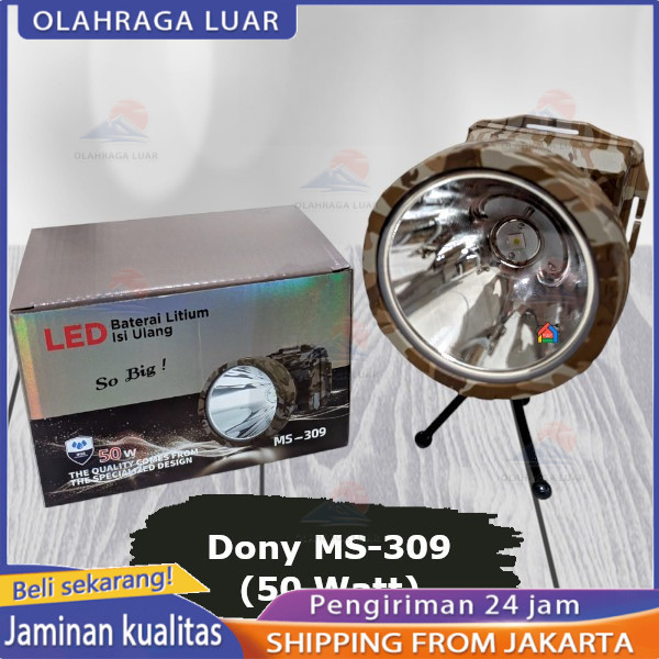 Senter Kepala MS-309 SO BIG (50 Watt) Senter Kepala MS309 / MS 309 (Gratis Tripod) [Cahaya Putih/Kun