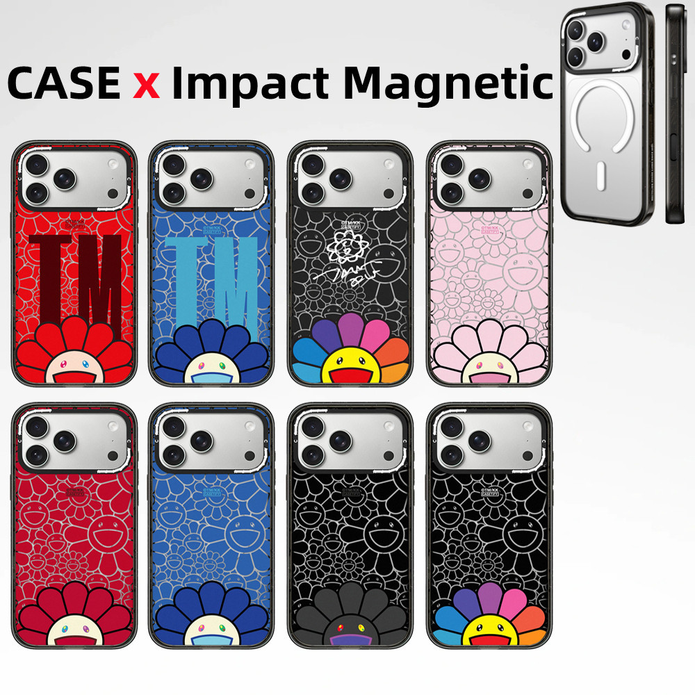 TAKASHI x FLOWERS BLOOM MURAKAMI  Casing Magnetik Akrilik untuk iPhone 17 16 15 Pro Max 17 Air 16 Pl