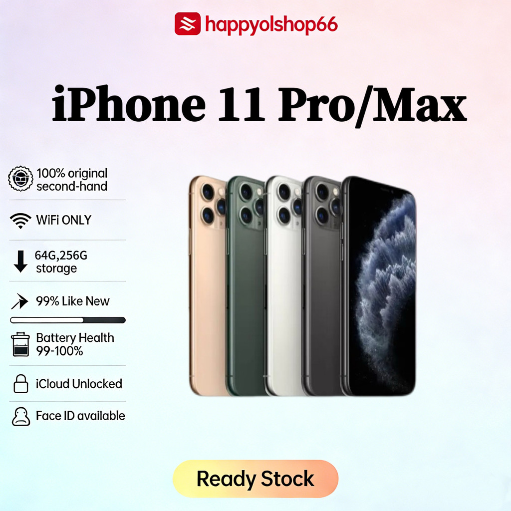 IPhone 11 PRO/11 PRO MAX WIFI ONLY 64GB 128GB 256GB Bekas Second Original Mulus Fullset