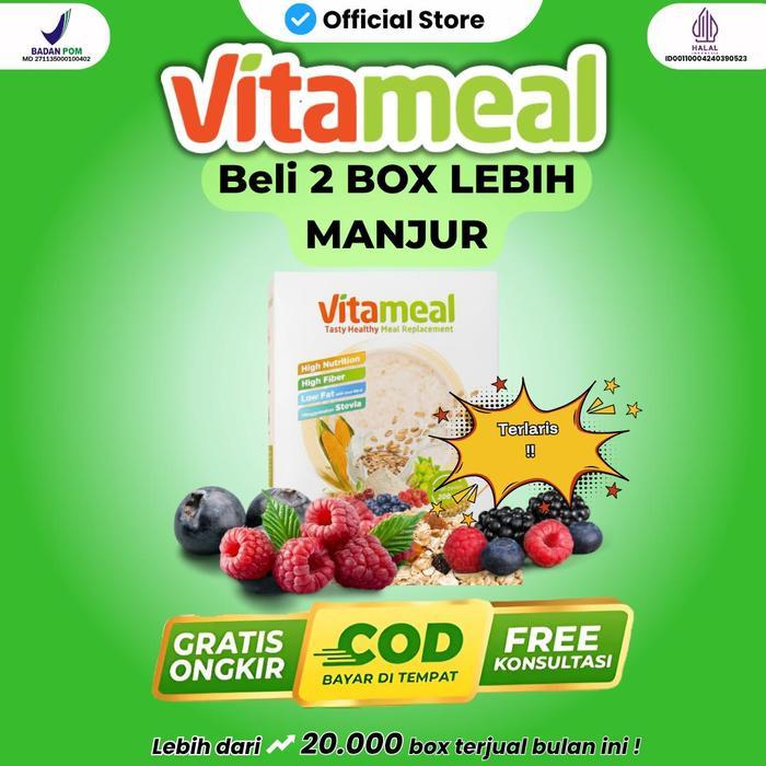 [Paket 1-4 Box] Vitameal Original Kebas Kesemutan Cereal Food Granola Oatmeal Sereal Terbukti Ampuh 