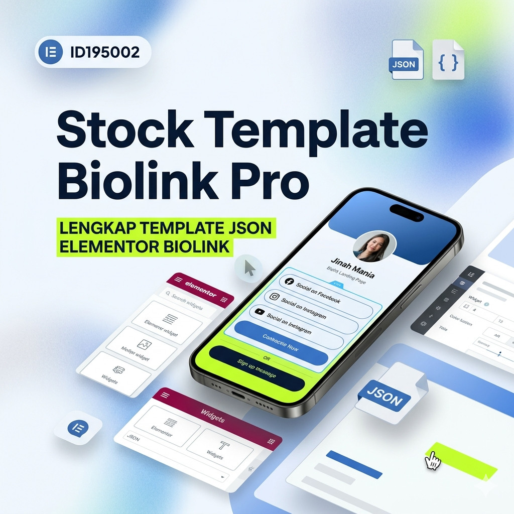 ID195002 - Stock Template Biolink Pro - Lengkap Template Json Elementor Biolink