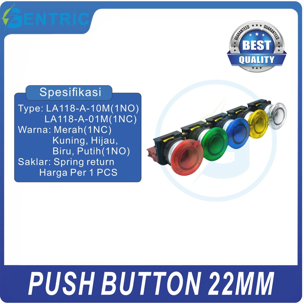 PUSH BUTTON MUSHROOM  (SPRING RETURN) 22MM  LA118-A-01M/LA118-A-10M. BEST QUALITY