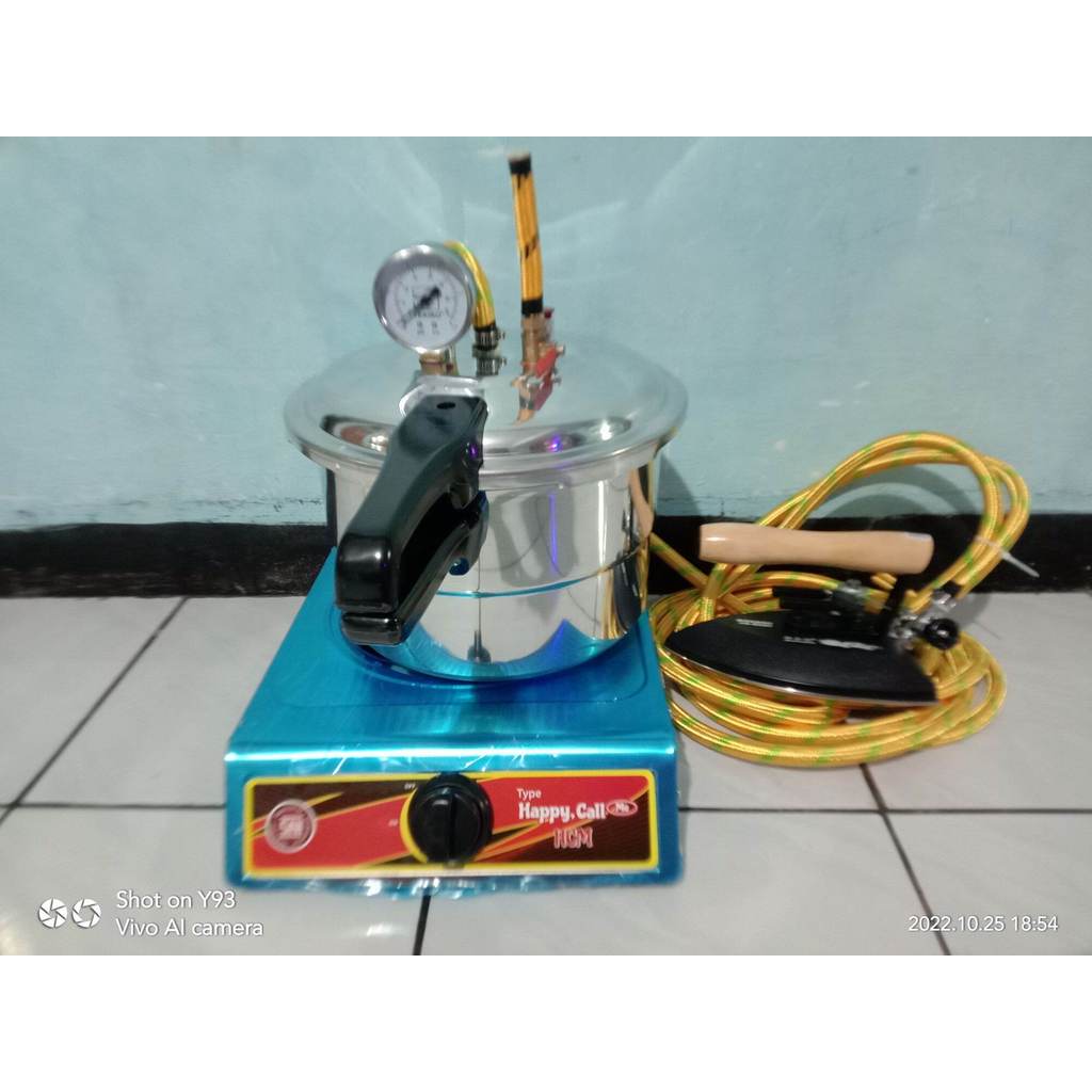 setrika uap boiler presto 8 liter + kompor (tanpa steam trap) / setrika uap boiler loundry / setrika