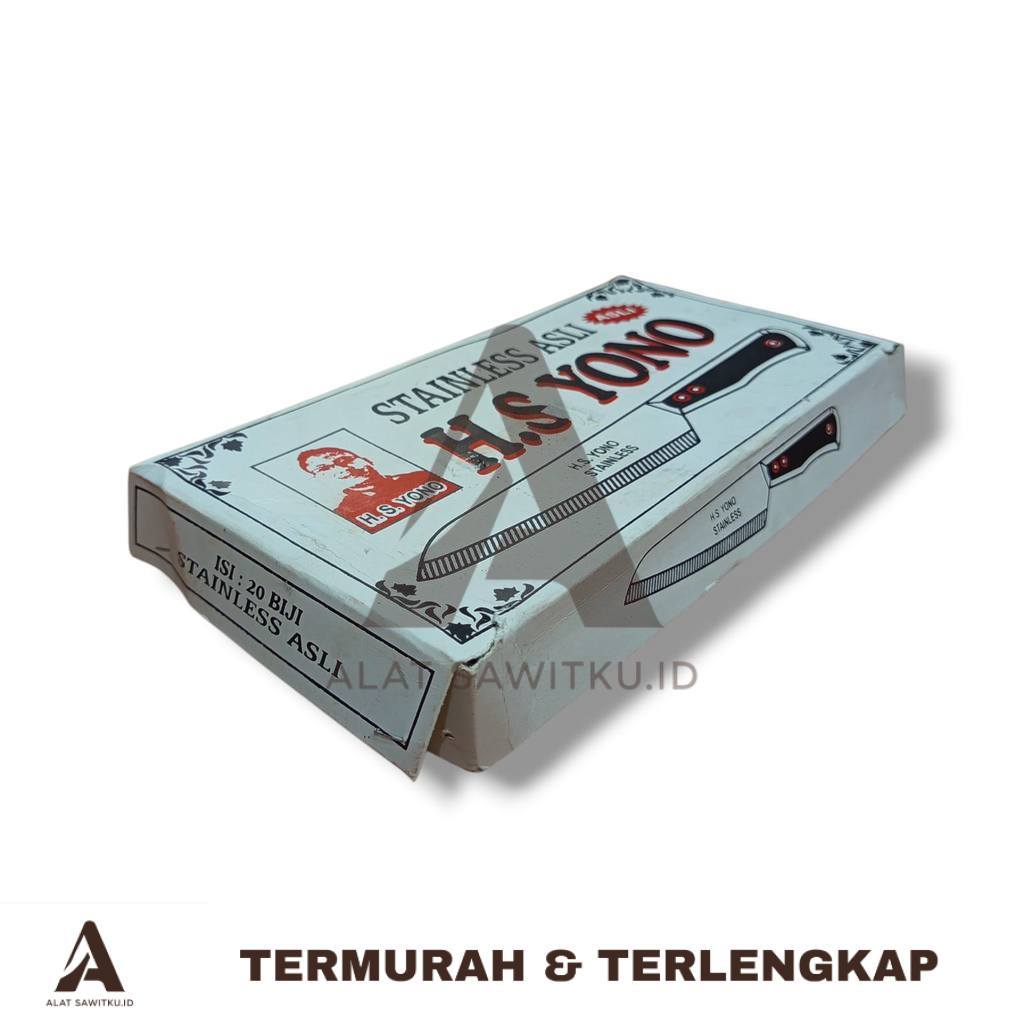PISAU DAPUR STAINLEES ASLI H,S YONO GAGANG KAYU (ISI 20 BUAH PISAU) (ALATSAWITKU.ID)