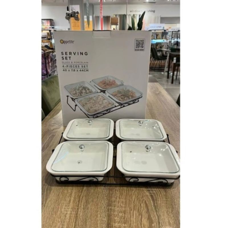 Informa prasmanan set dengan tutup casserole wadah saji