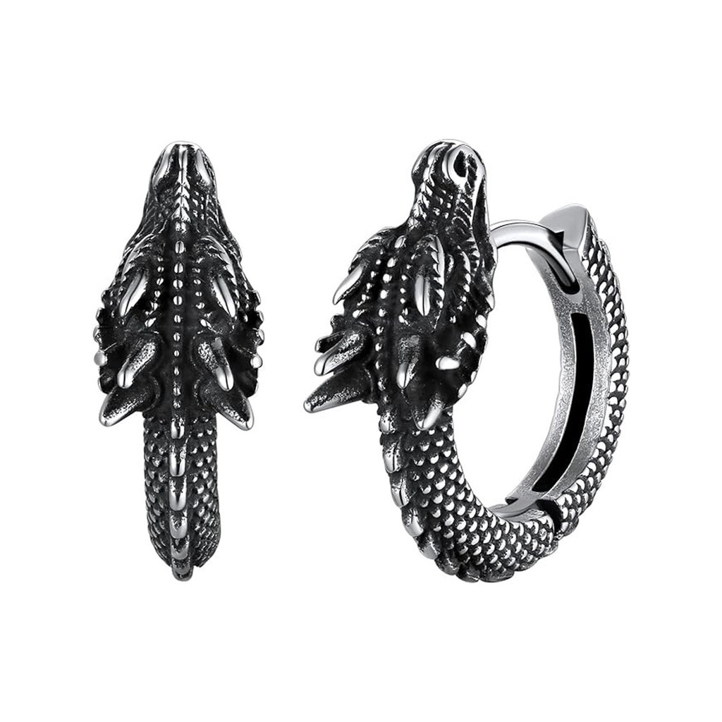 Anting-Anting Naga Vintage Stainless Steel yang Sedang Laris, AntingHoo p Berbentuk