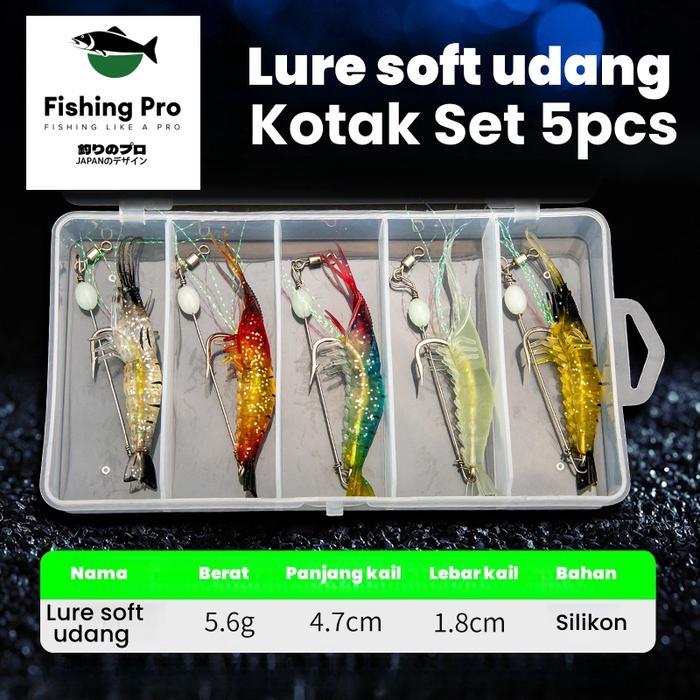 FISHING PRO Undang Soft Lure Hook (9cm) shrimp Umpan Soft Lure 1 Set Soft Lure Umpan Pancing Tiruan 